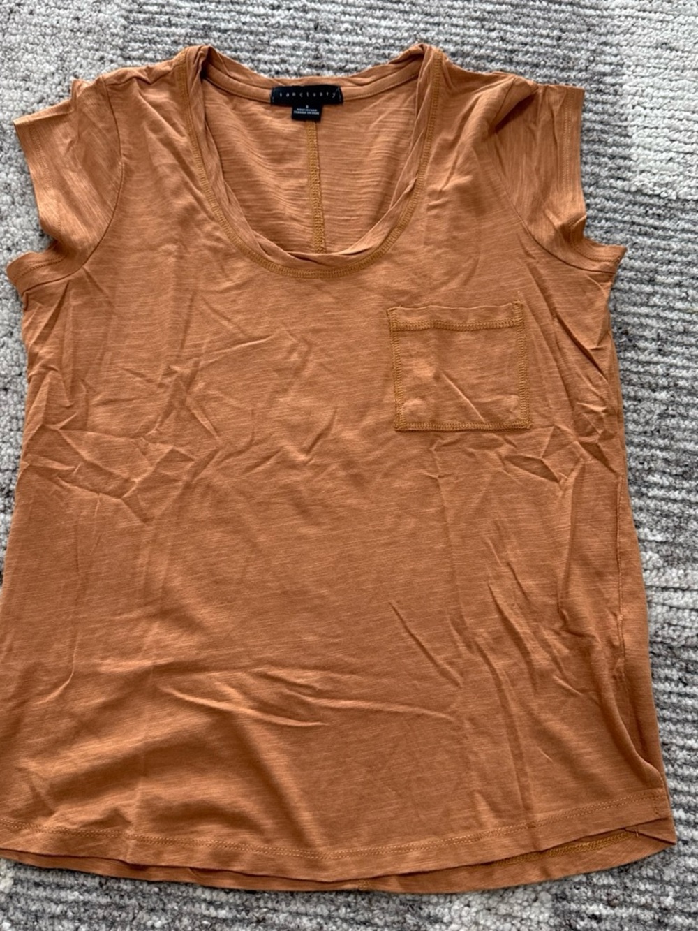 Sanctuary Women's Rust Short Sleeve Pocket Tee